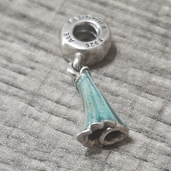 Authentic Pandora Disney Elsa's Shimmering Blue Dress Dangle - Picture 4 of 4